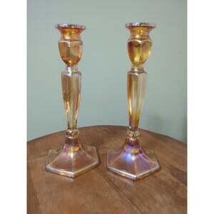 Fenton 349 10" Grecian Gold Candlesticks